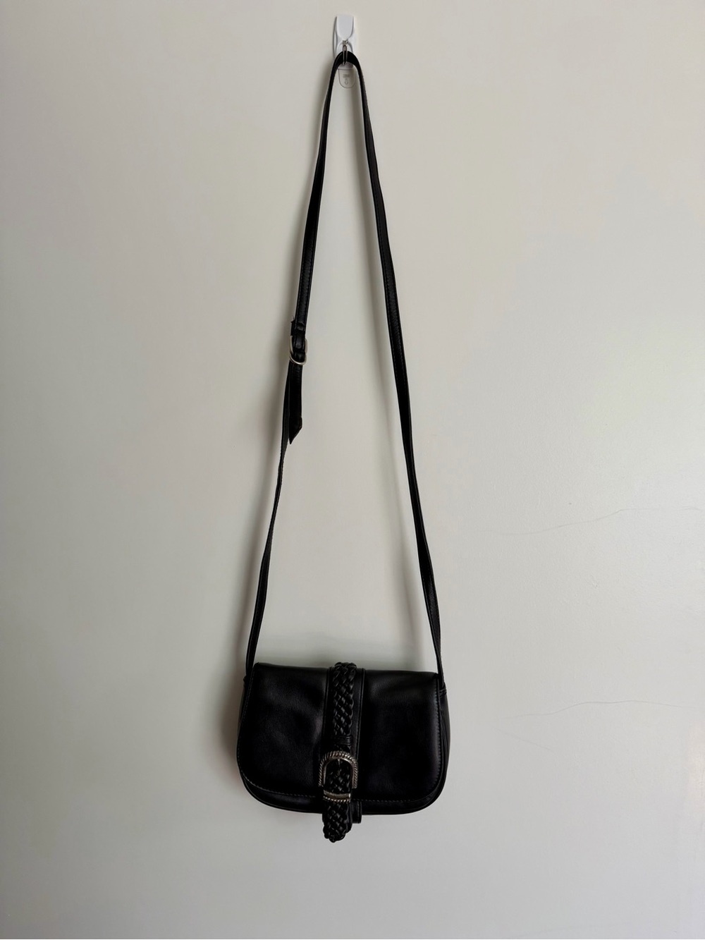 Classic Black Leather Crossbody Bag